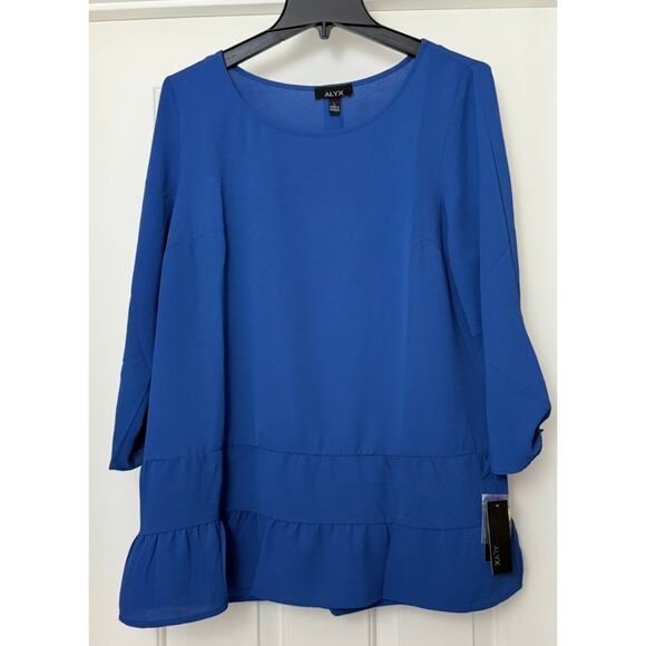 ALYX Women’s Blue Ruffle Hem Blouse Size Large NWT - Picture 3 of 11